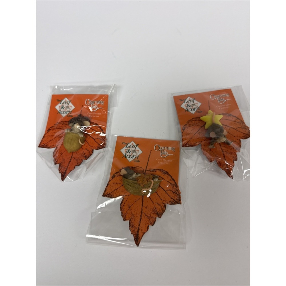 Charming Tails Leaf & Acorn Club Member Exclusive Pins (Set of 3)